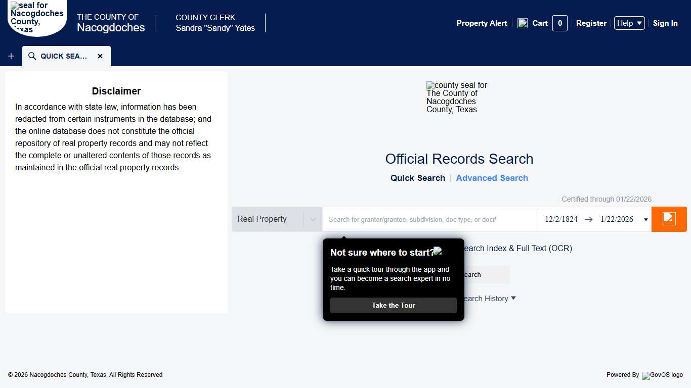 Official Record Search - Quick Search